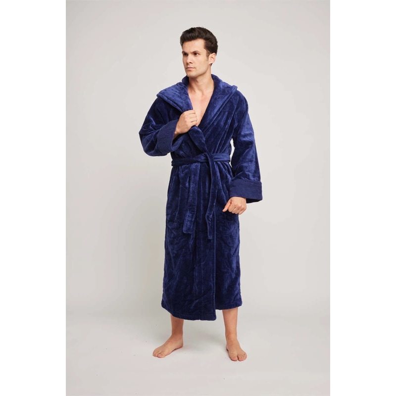 Thumbnail of Organic Cotton Hooded Robe In Indigo image