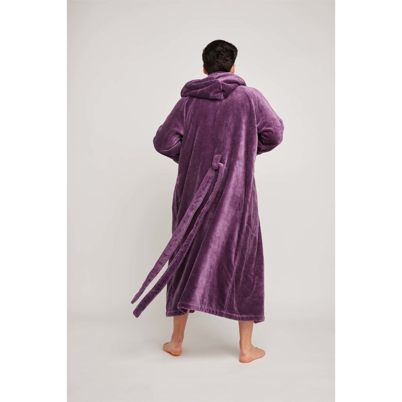 Thumbnail of Organic Cotton Hooded Robe In Aubergine image