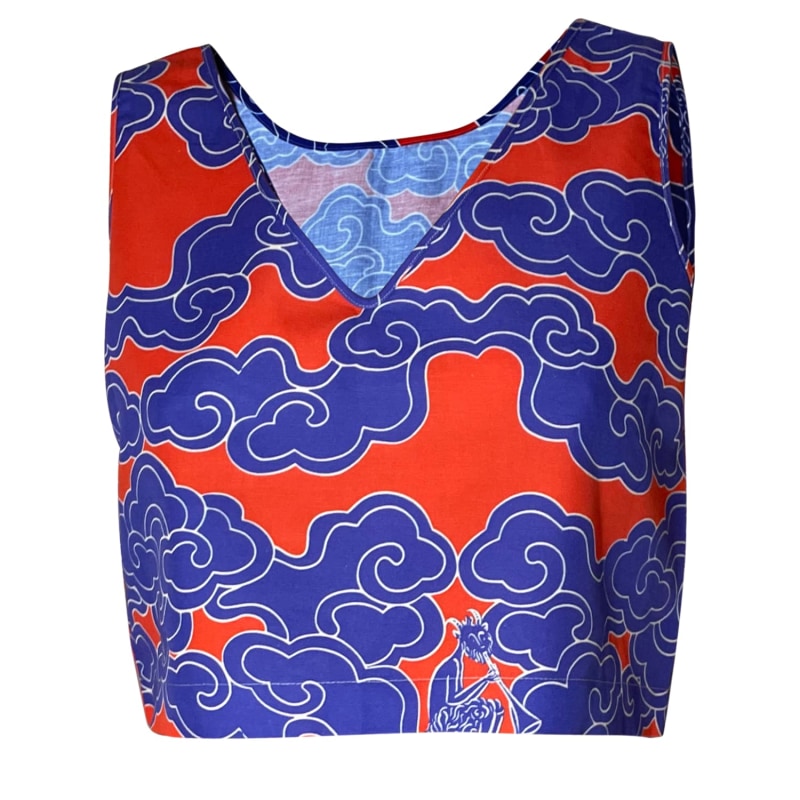 Thumbnail of Organic Cotton & Linen Indigo Clouds Two-Way Tank image