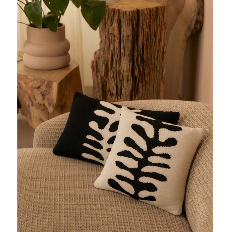 Thumbnail of Organic Shape Wool & Cashmere Knitted Cushion Square White image