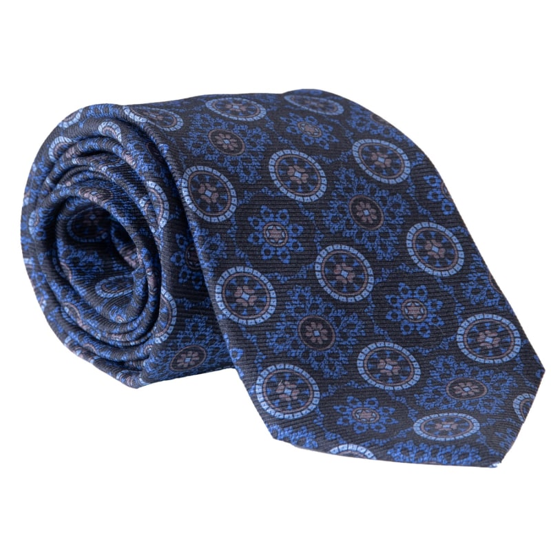 Elizabetta Mens Blue Italian Silk Scarf - Wool Lined