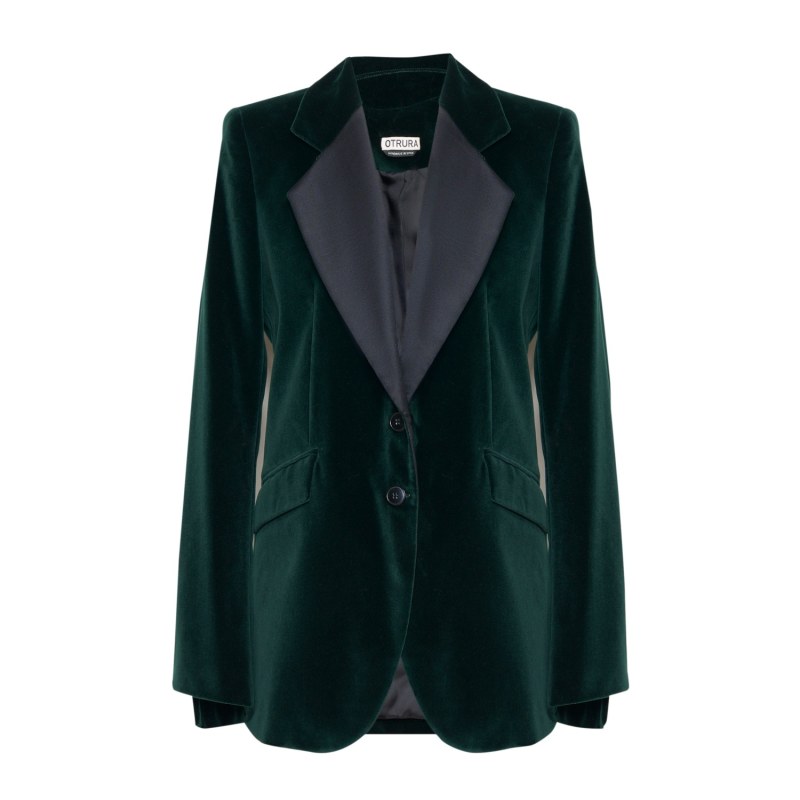 Forest green velvet blazer best sale