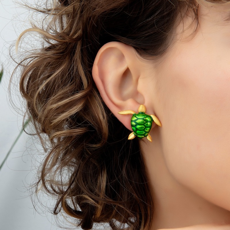 Thumbnail of Green Sea Turtle Earrings image