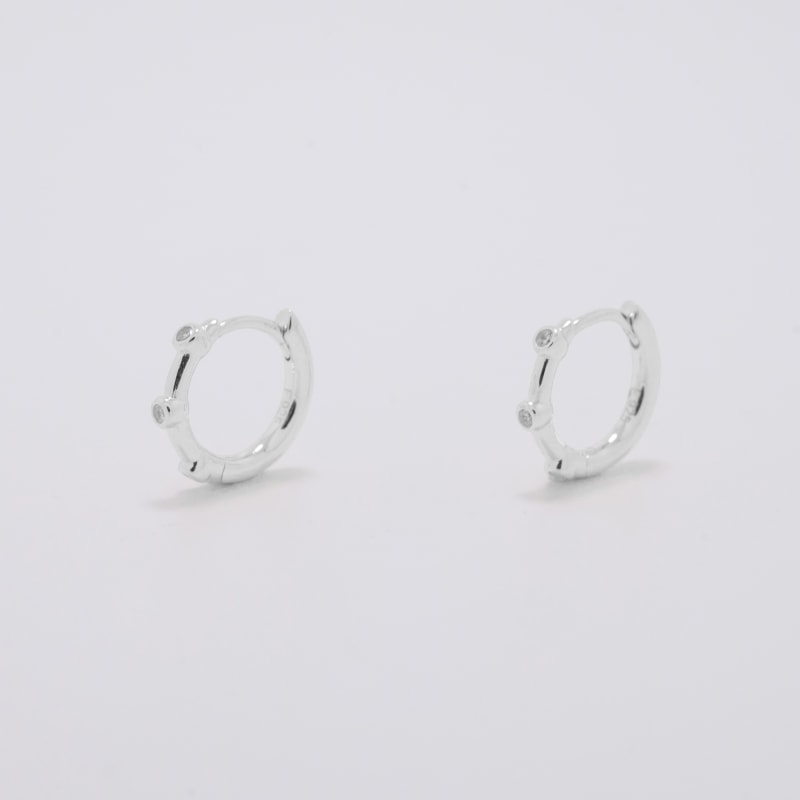 Thumbnail of Ostara Silver Huggie Earrings image