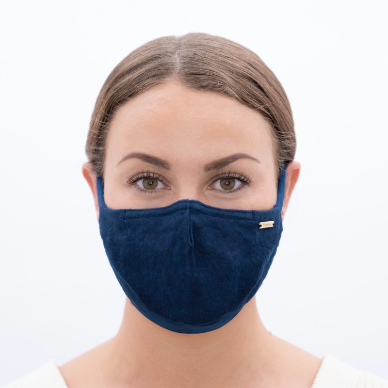 Thumbnail of Linen Natural Dyed Face Mask In Blue Indigo image