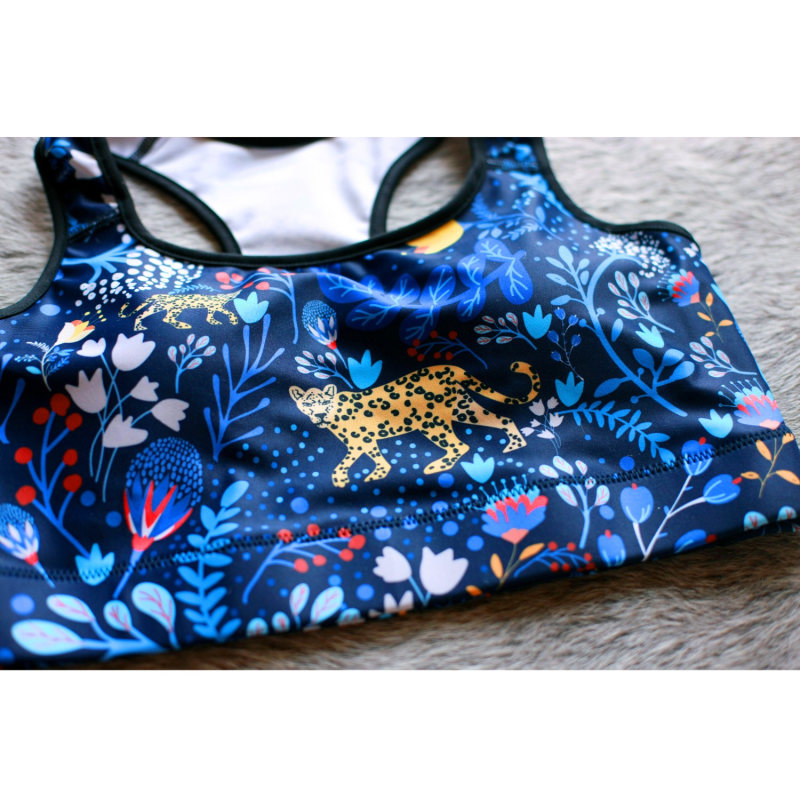 Thumbnail of Sports Bra In Blue Leopards image