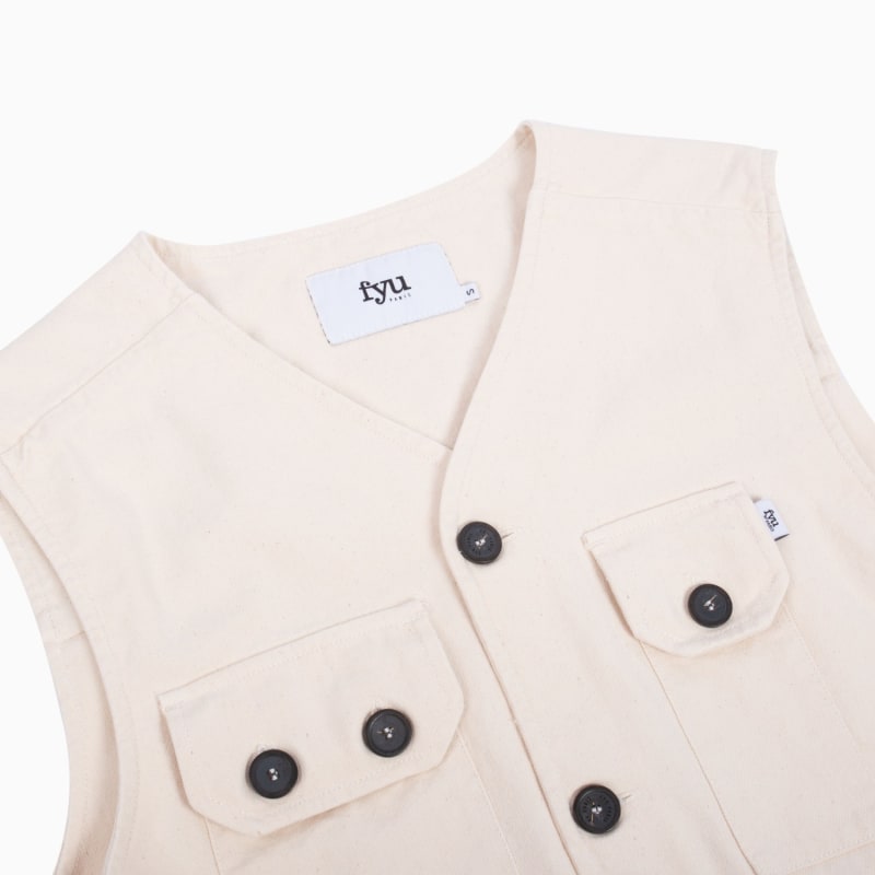 Thumbnail of Otis Cream Denim Utility Vest image