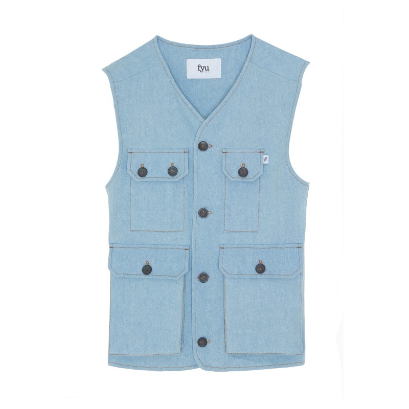 Thumbnail of Otis Light Blue Denim Utility Vest image