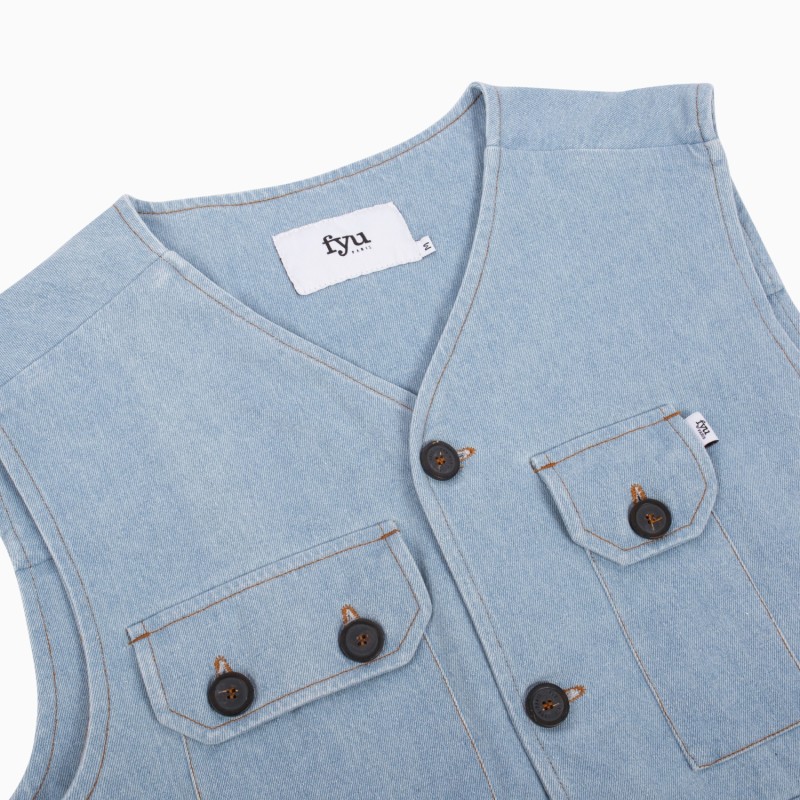 Thumbnail of Otis Light Blue Denim Utility Vest image