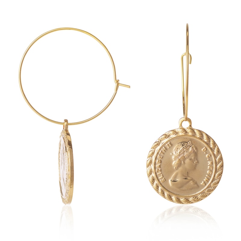 Coin Earrings C.J.M Wolf Badger