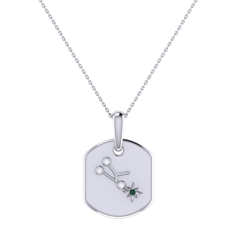 Thumbnail of Taurus Bull Constellation Tag Pendant Necklace In Sterling Silver image