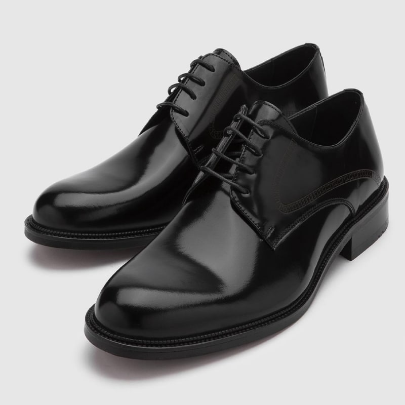 Thumbnail of Ove Black Florentic Leather Men's Derby Shoe image