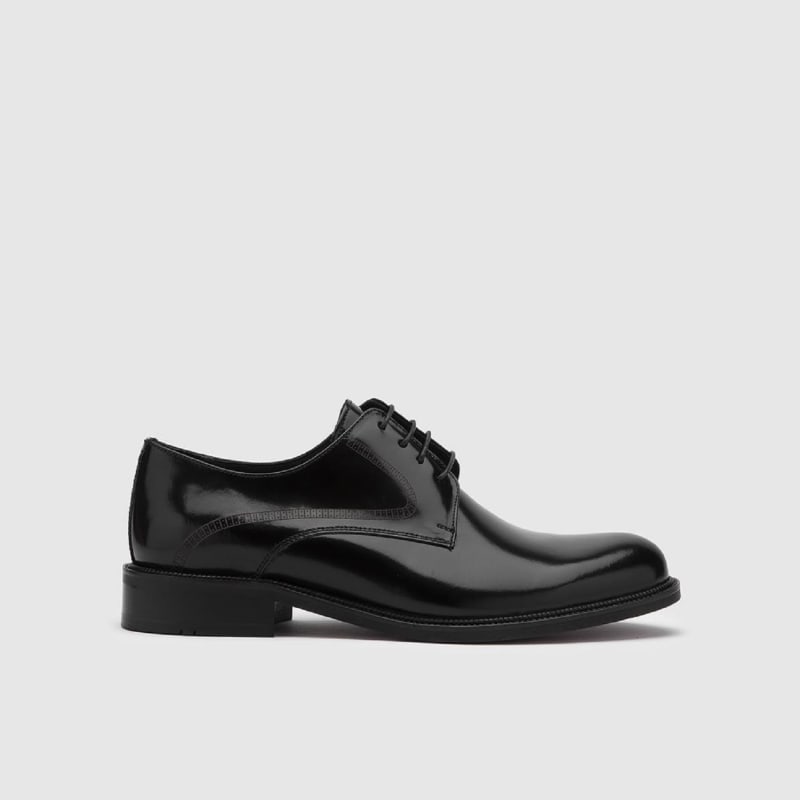 Thumbnail of Ove Black Florentic Leather Men's Derby Shoe image