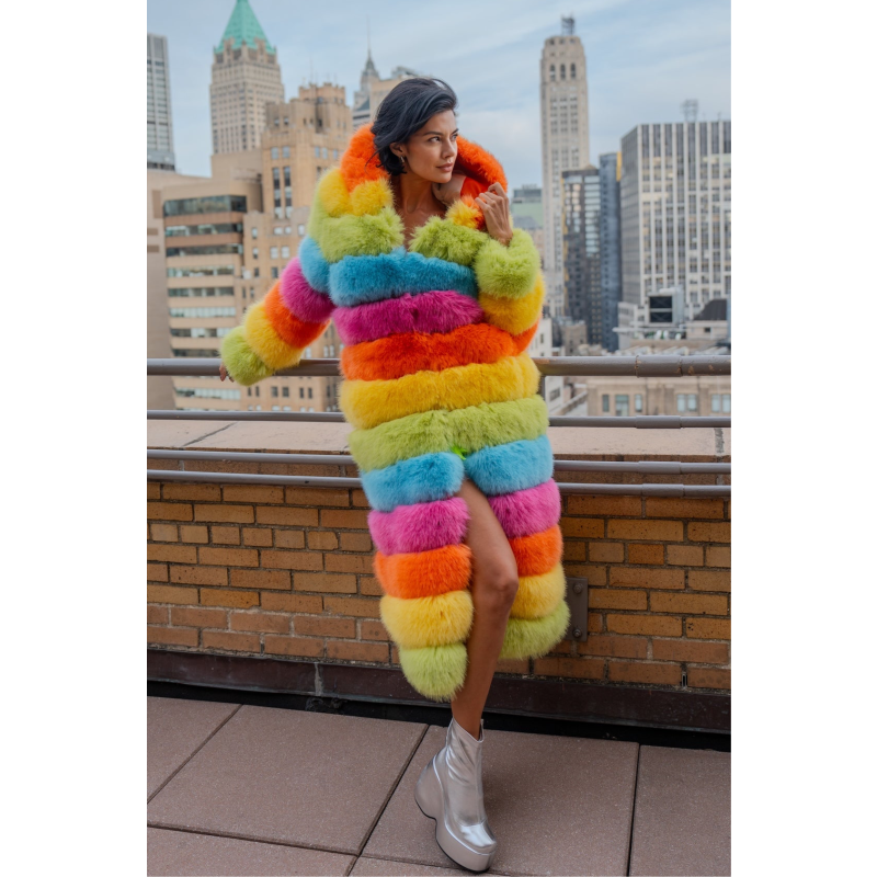Over The Rainbow Faux Fur Coat | HARMONIA NY | Wolf & Badger Over The Rainbow Faux Fur Coat | HARMONIA NY | Wolf & Badger