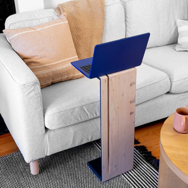 Overlap Laptop Table Black White by Formr