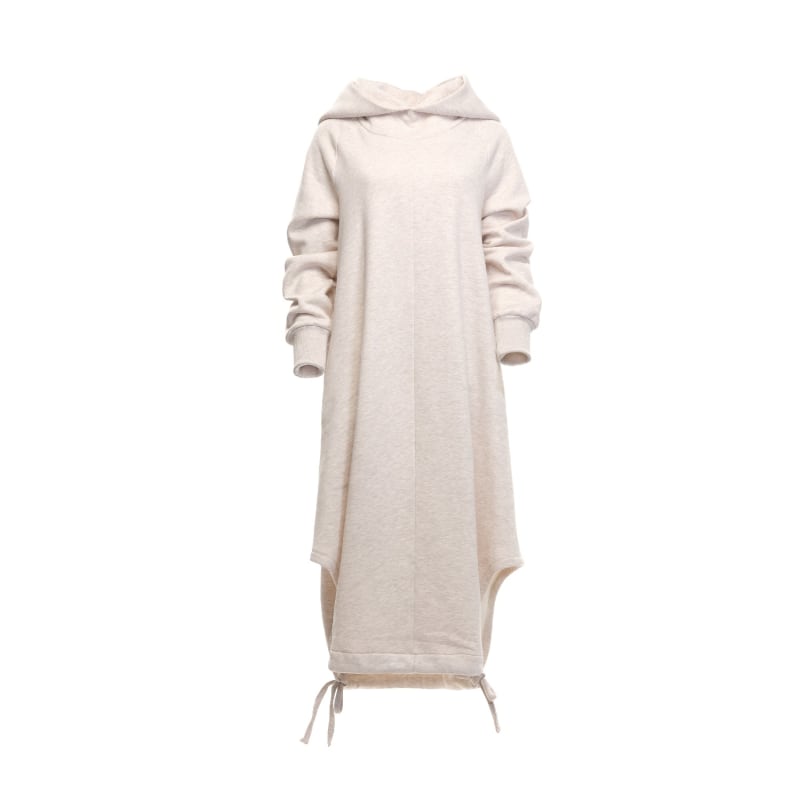 Oversize Cream Hoodie Dress Clothes By Locker Room Wolf Badger