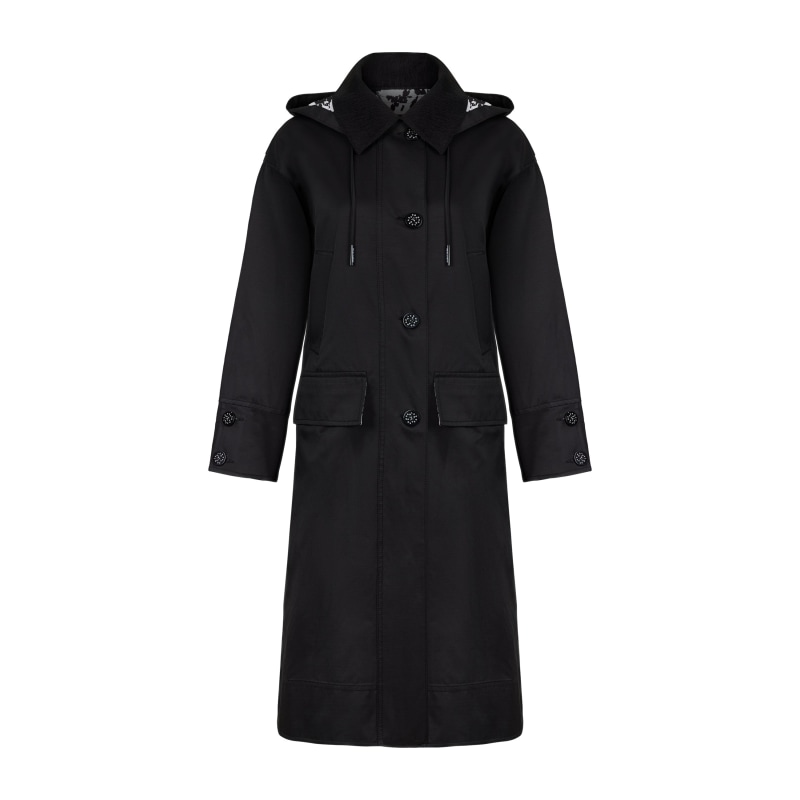 Oversize Hooded Trench Coat, NOCTURNE