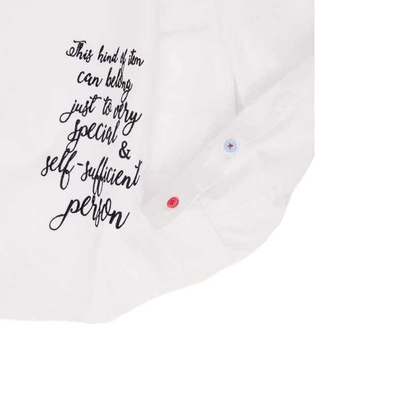 Thumbnail of Oversize Long Sleeved Shirt With Embroidery White image