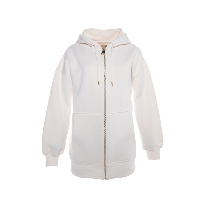 White oversized hoodie zip up 2025