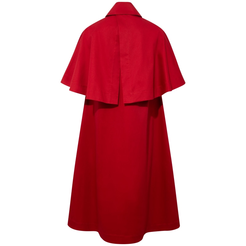 Thumbnail of Oversized Cape Cotton Dress / Berry Red image