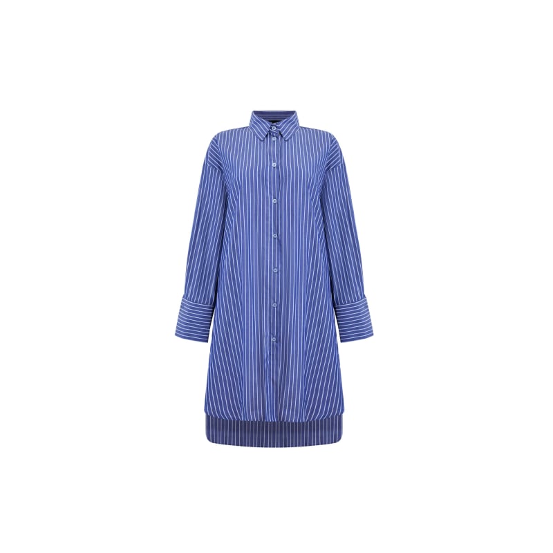 Thumbnail of Oversized Stripped Shirt Navy-White image