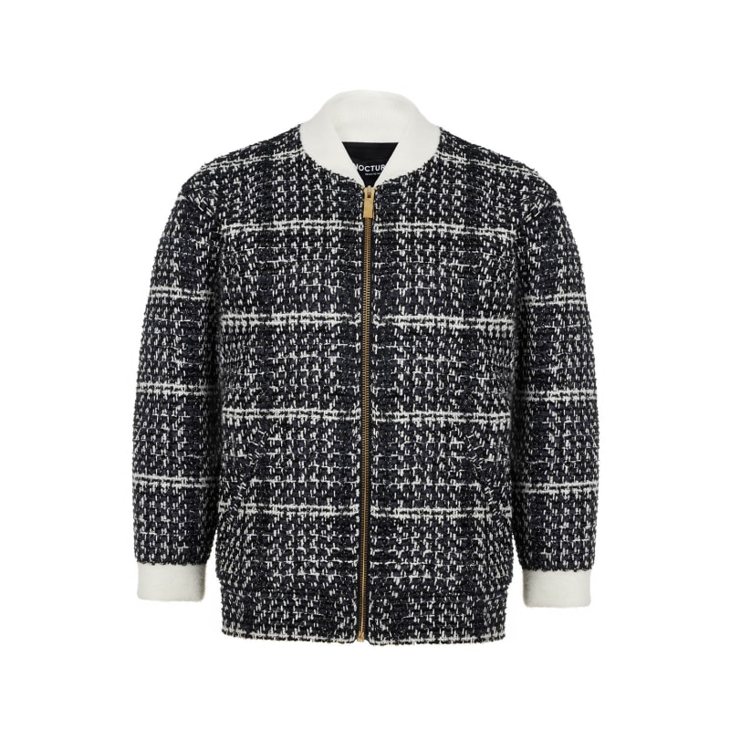 Oversize tweed bomber jacket cheap