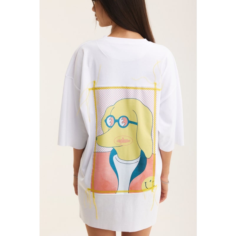 Thumbnail of Oversized T-Shirt In White With Doggo Design W image