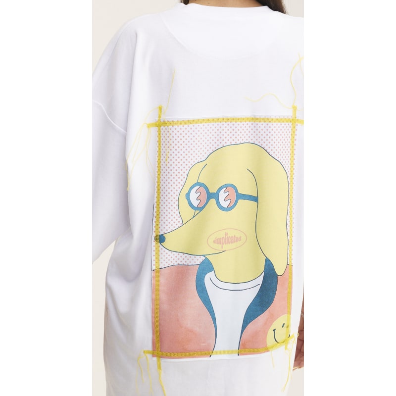 Thumbnail of Oversized T-Shirt In White With Doggo Design W image