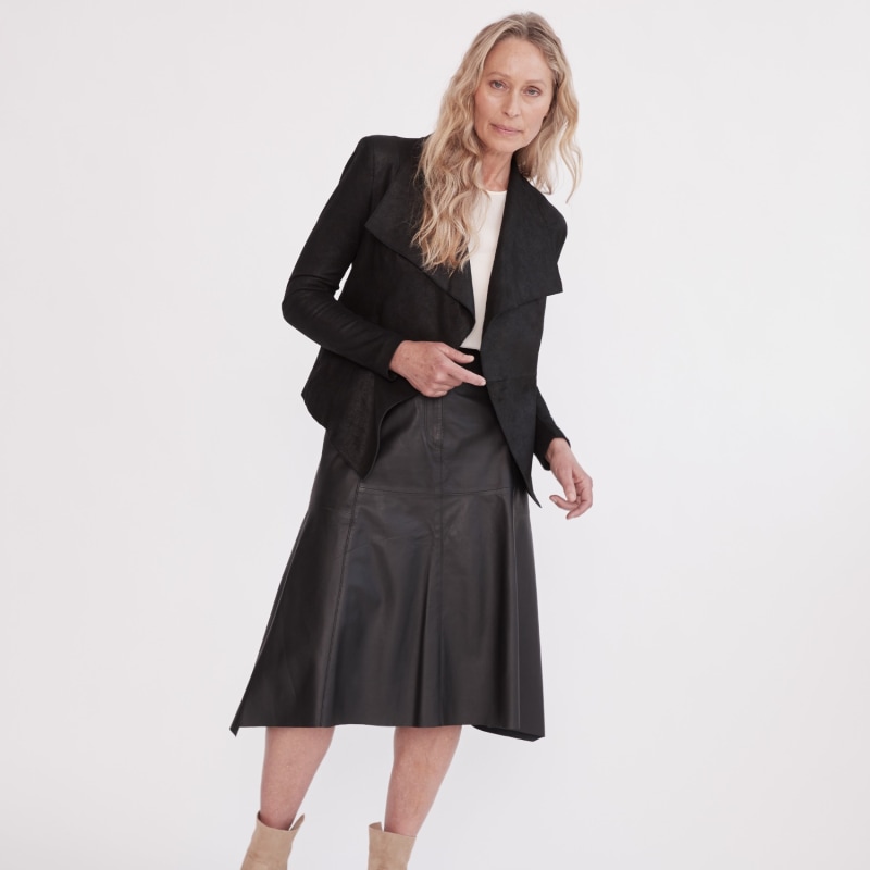 Thumbnail of Hudson High-Rise Skirt Black Leather image