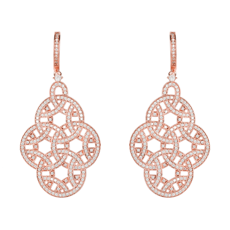 Thumbnail of Celtic Knot Aoife Drop Earrings Rose Gold image