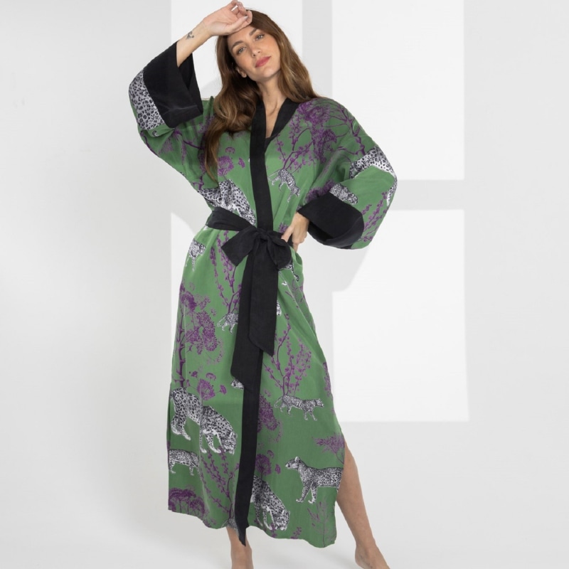 Lennon Men's Kimono Robe - sustainable vegan silk for the modern