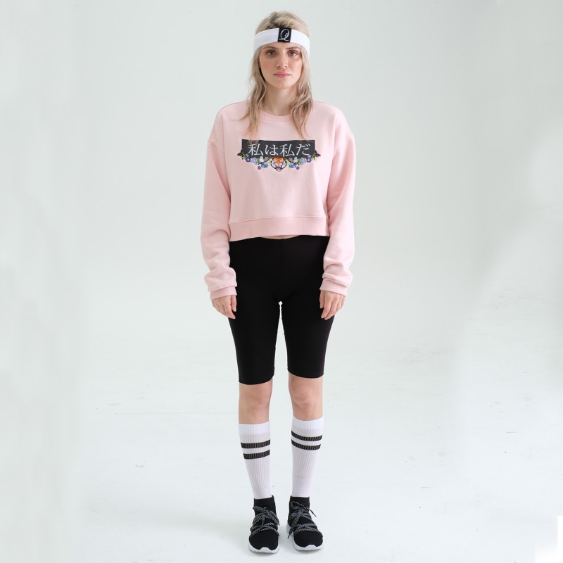 Thumbnail of Pink Cropped Bamboo Tiger Sweatshirt image