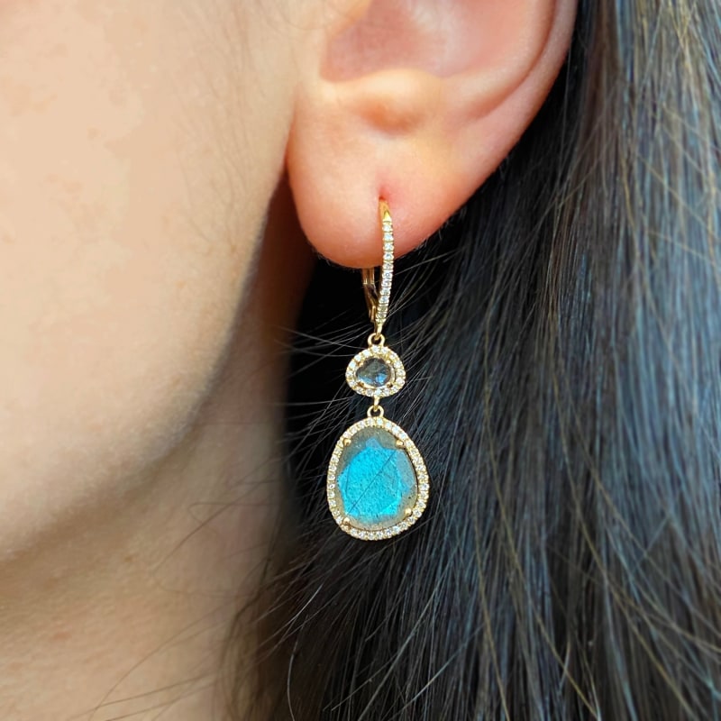 Thumbnail of Clara Earrings with Labradorite & White Topaz image