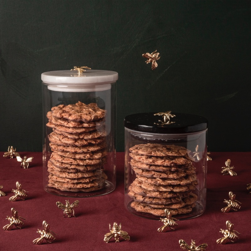 Beehive Marble Cookie Jar Small - Black