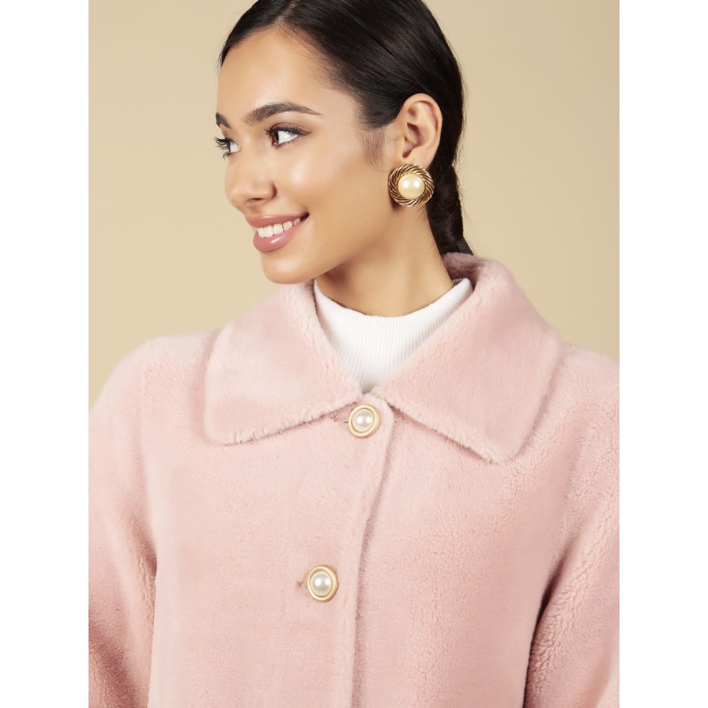Thumbnail of 'Amore' 100% Wool Coat In Rosa image