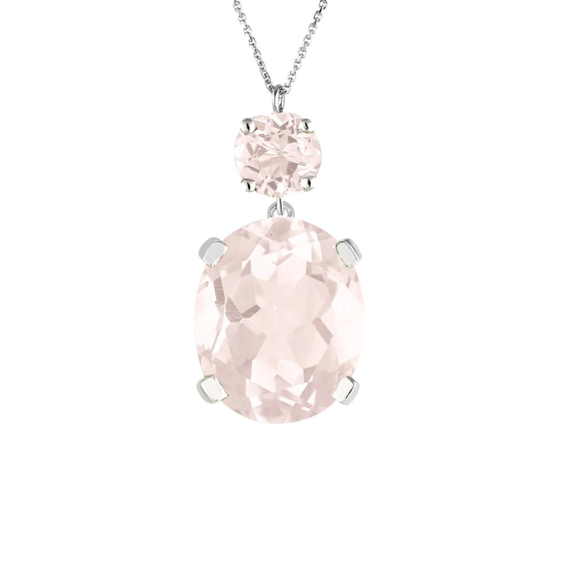 Thumbnail of Rose Quartz Drop Necklace image