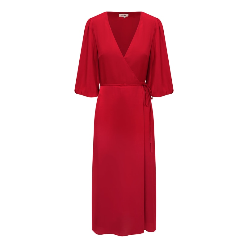 Thumbnail of Rae Wrap Dress In Tulip Red image