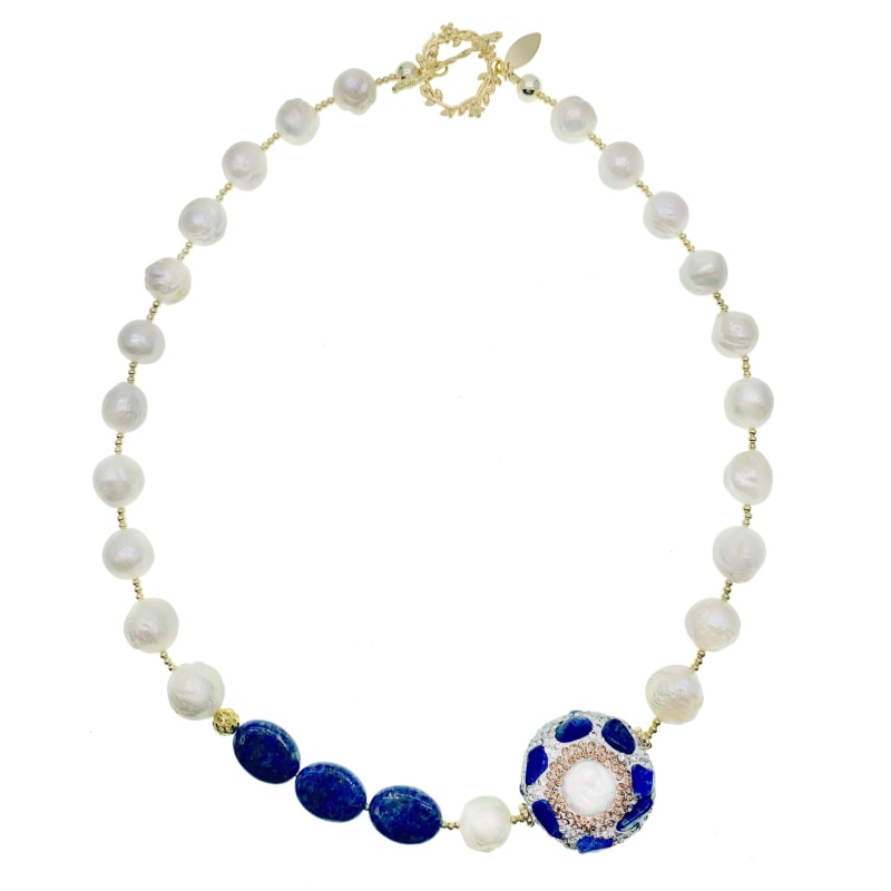 Thumbnail of Freshwater Pearls With Lapis And Sodalite Necklace image