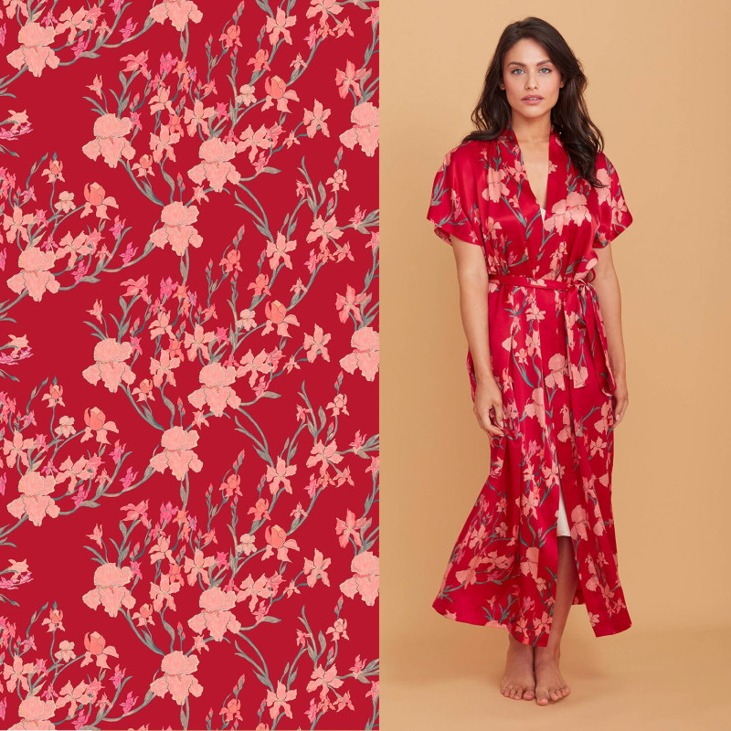 Thumbnail of Ruby Silk Kimono Robe image