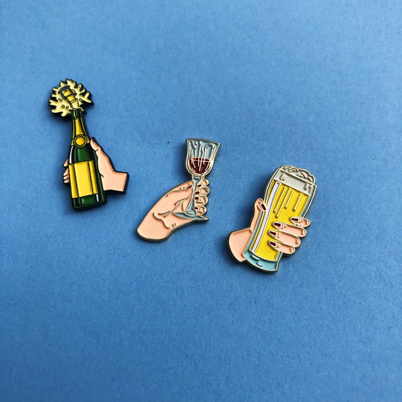 Thumbnail of Enamel Pin Champagne Pop image