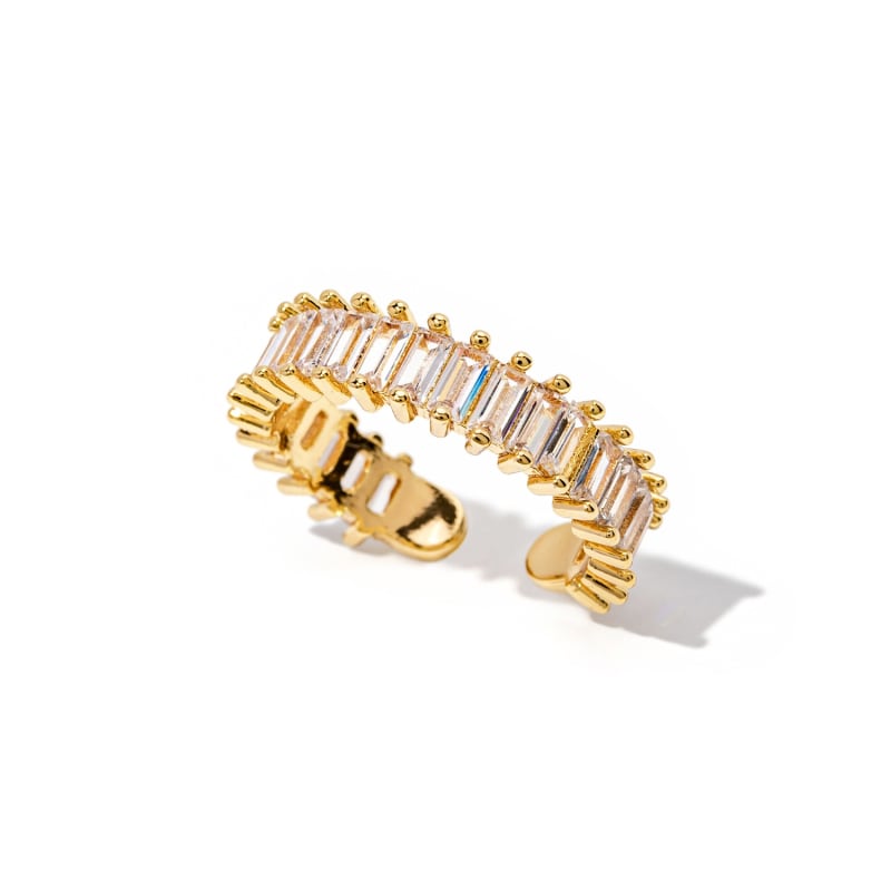 Baguette crystal ring deals