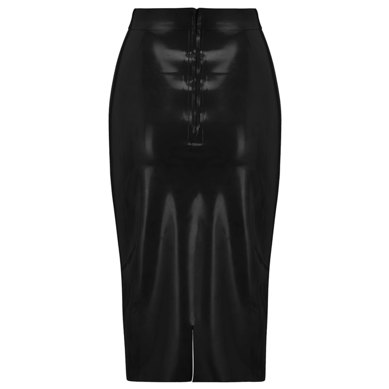 Thumbnail of Latex Midi Skirt - Black image