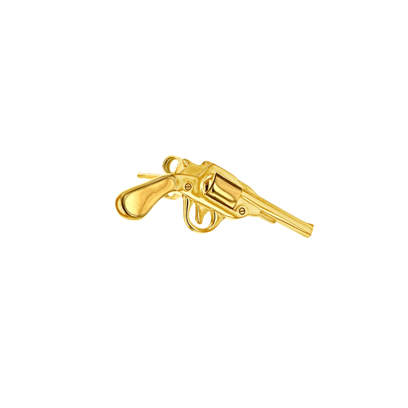 Thumbnail of 18Kt Gold-Plated Retro Pistol Stud image