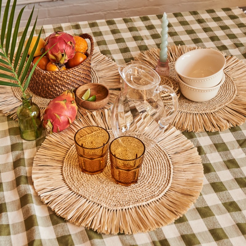 Thumbnail of Pahiyas Woven Raffia Fringe Placemats, Natural image