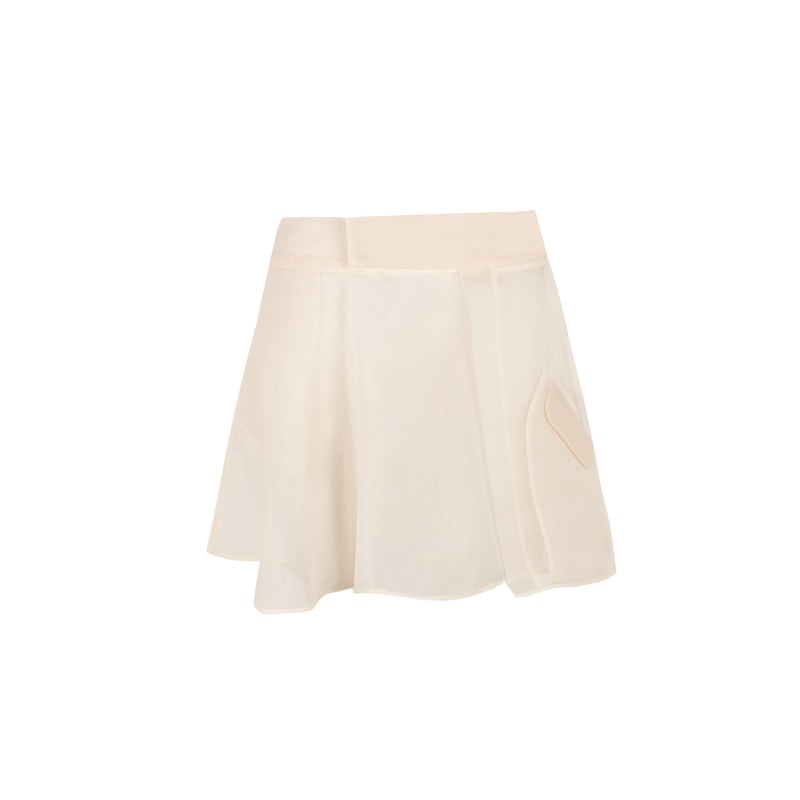 Thumbnail of Paillou Ivory Silk Organza Mini Skirt image