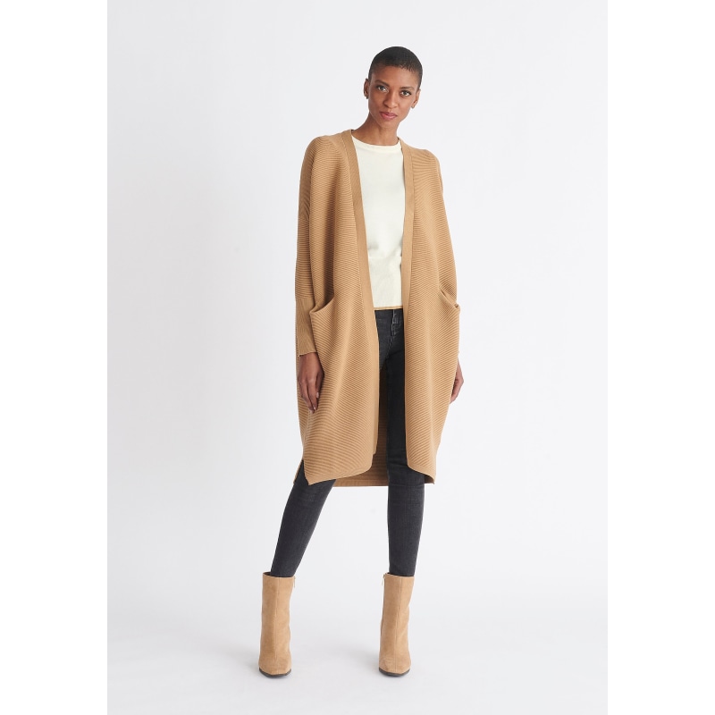 Camel duster shop sweater