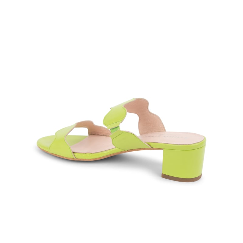 Scalloped block heel sandals hot sale