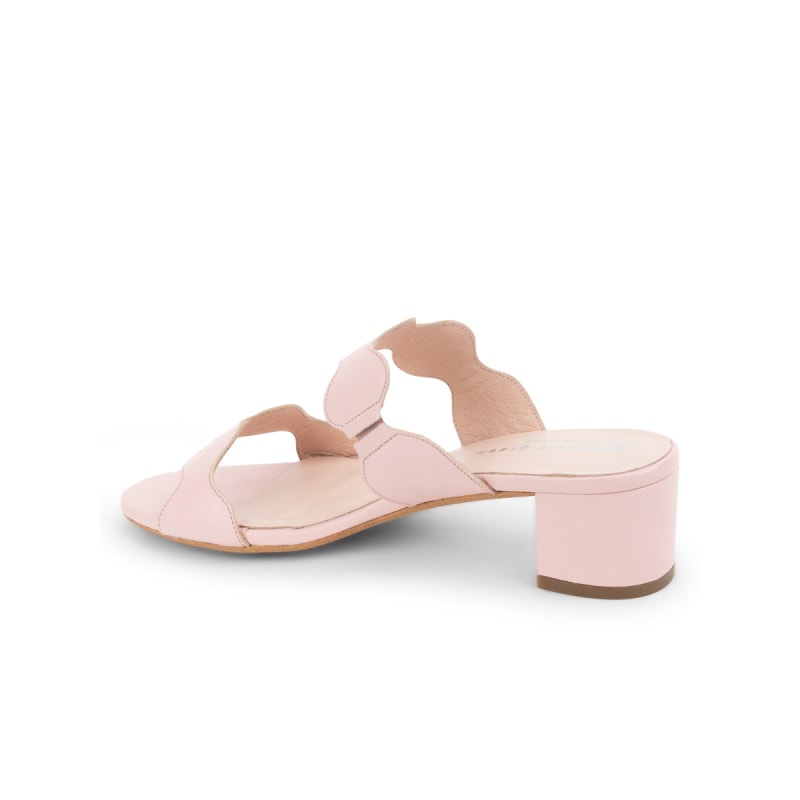 Palm Beach Block Heel Scalloped Sandal Soft Pink Patricia Green