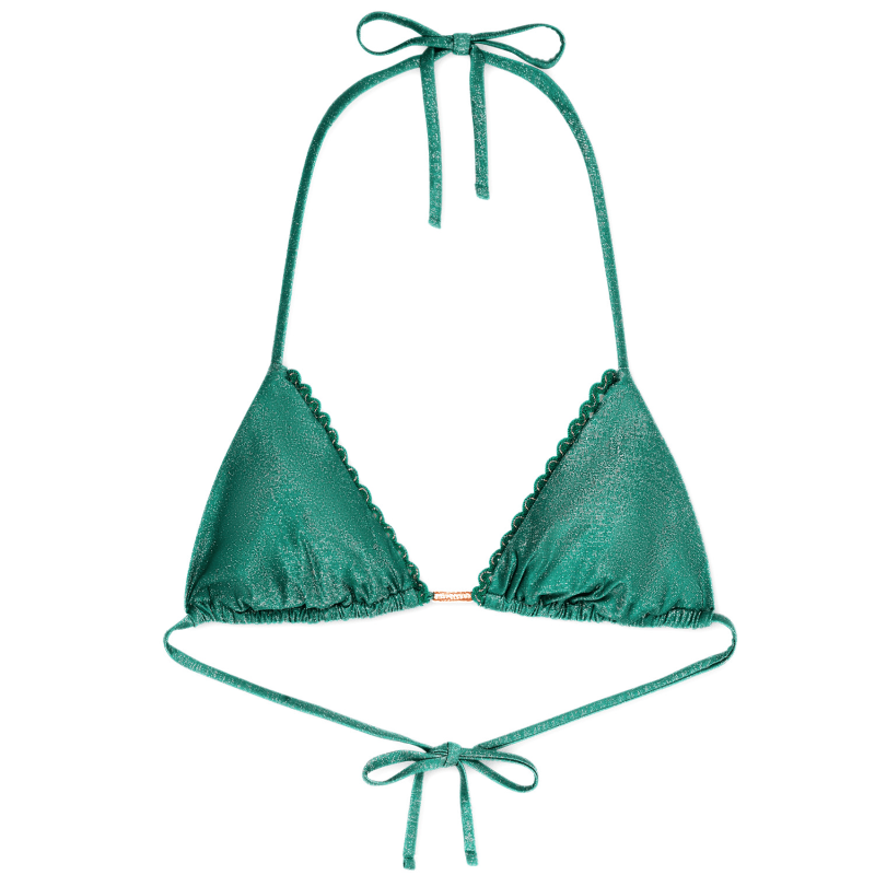 Thumbnail of Paloma Edie Triangle Bikini Top Turquoise image