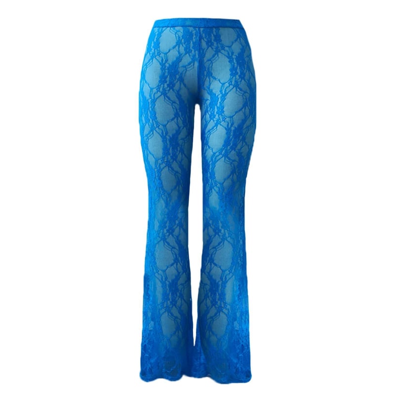 Blue Low Rise Bootcut Pants Online Shopping